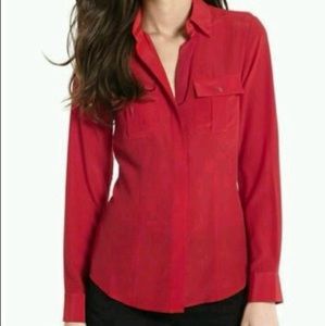 🆕NEW WHITE HOUSE BLACK MARKET 💯% SILK TOP SIZE 2